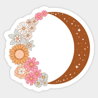 Floral Moon Sticker